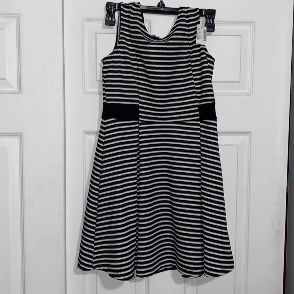 Girls children’s place black and white striped dress